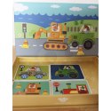 TOOKY TOY Układanka Magnetyczna Puzzle Montessori Pudełko Edukacyjne Pojazdy 80 el.
