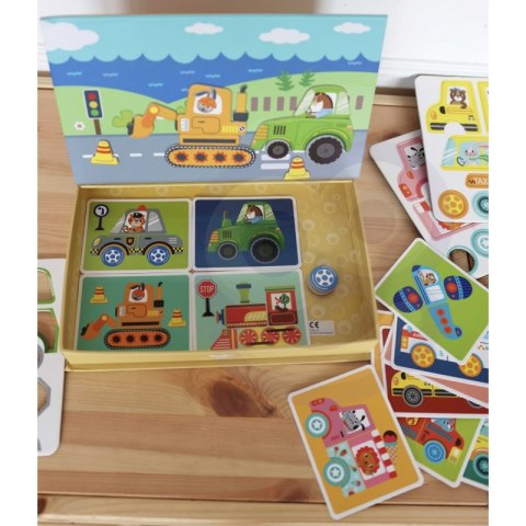 TOOKY TOY Układanka Magnetyczna Puzzle Montessori Pudełko Edukacyjne Pojazdy 80 el.