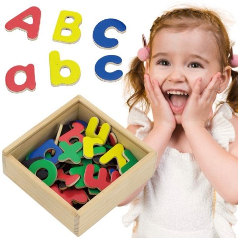 VIGA Drewniane Magnetyczne literki Magnes Uczymy się Pisać