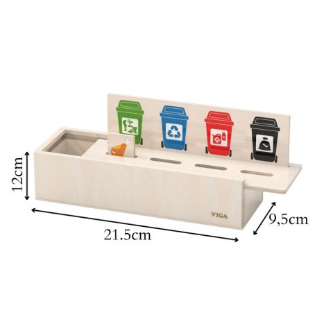 VIGA Układanka Gra edukacyjna drewniana do nauki sortowania śmieci