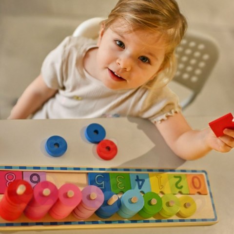 WOOPIE GREEN Układanka Nauka Liczenia i Kolorów Montessori 56 el.