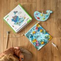 TOOKY TOY Drewniana Gra Wieloryb i Rybki Wielofunkcyjna 4w1 Montessori Łowienie Rybek Stacker Nawlekanka Wieża FSC