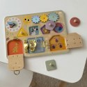 TOOKY TOY Tablica Manipulacyjna Montessori Zamki Zębatki Sorter Zegar