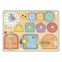 TOOKY TOY Tablica Manipulacyjna Montessori Zamki Zębatki Sorter Zegar
