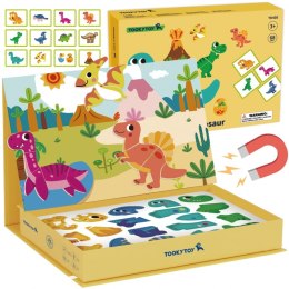 TOOKY TOY Układanka Magnetyczna Puzzle Montessori Pudełko Edukacyjne Dinozaury 68 el.