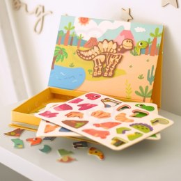 TOOKY TOY Układanka Magnetyczna Puzzle Montessori Pudełko Edukacyjne Dinozaury 68 el.