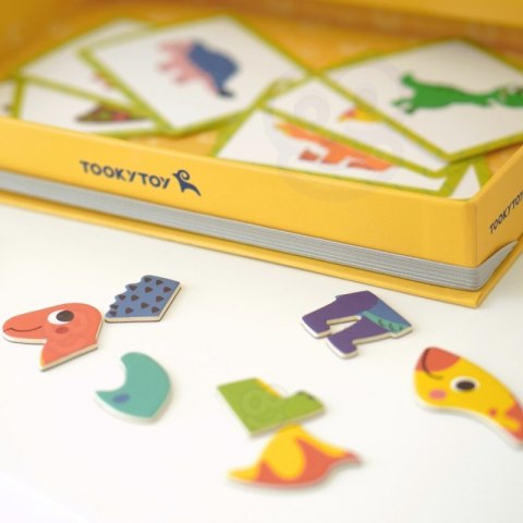 TOOKY TOY Układanka Magnetyczna Puzzle Montessori Pudełko Edukacyjne Dinozaury 68 el.