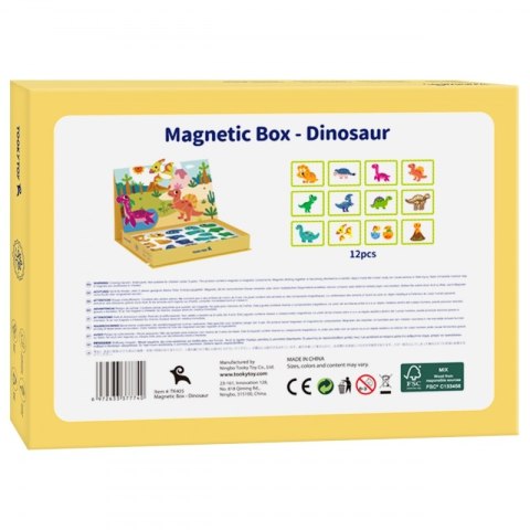 TOOKY TOY Układanka Magnetyczna Puzzle Montessori Pudełko Edukacyjne Dinozaury 68 el.