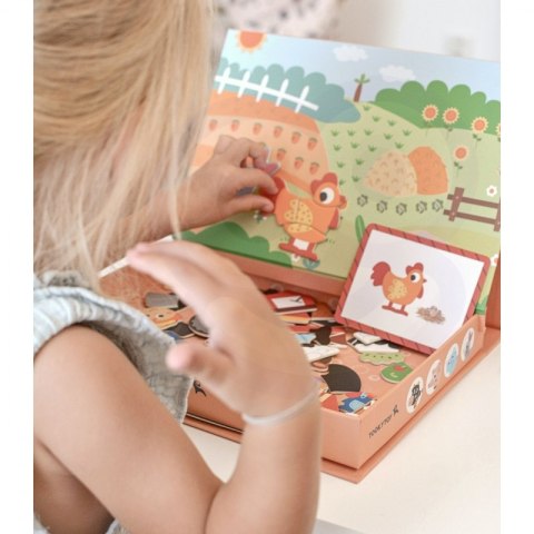 TOOKY TOY Układanka Magnetyczna Puzzle Montessori Pudełko Edukacyjne Farma 73 el.