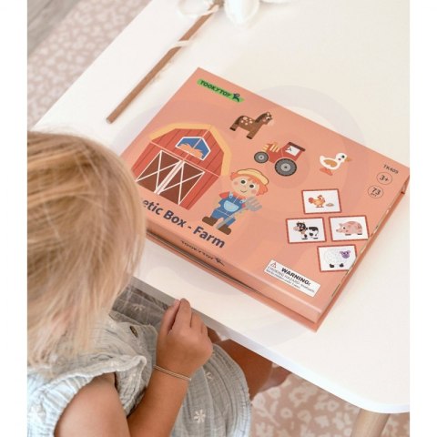TOOKY TOY Układanka Magnetyczna Puzzle Montessori Pudełko Edukacyjne Farma 73 el.
