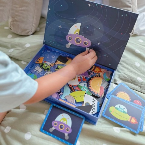 TOOKY TOY Układanka Magnetyczna Puzzle Montessori Pudełko Edukacyjne Kosmos 72 el.