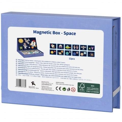 TOOKY TOY Układanka Magnetyczna Puzzle Montessori Pudełko Edukacyjne Kosmos 72 el.