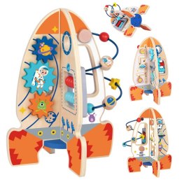Tooky Toy Duża Drewniana Zabawka Edukacyjna Wielofunkcyjna Rakieta