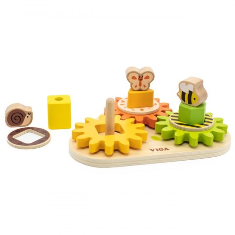 VIGA Drewniany Sorter Koła Zębate "Kształty i Mechanizmy"