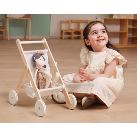 VIGA PolarB Drewniany Wózek Spacerowy Zabawka Skladany Spacerówka Dla Lalek