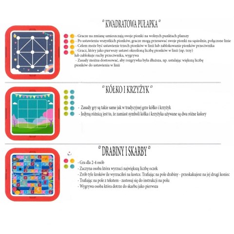WOOPIE Stolik Gier Planszowych Logicznych 65 el. Zestaw 11w1