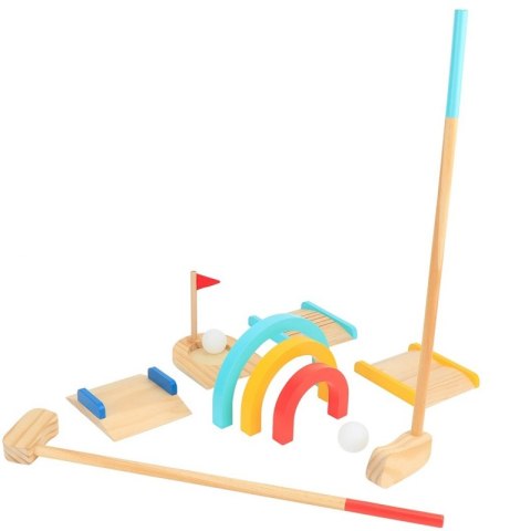 TOOKY TOY Drewniany Zestaw do Gry w Mini Golfa 13 el.