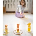 TOOKY TOY Rzut do Celu Obręczami Drewniana Gra Zręcznościowa 15 el. Zwierzątka