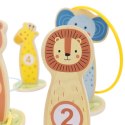 TOOKY TOY Rzut do Celu Obręczami Drewniana Gra Zręcznościowa 15 el. Zwierzątka