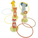 TOOKY TOY Rzut do Celu Obręczami Drewniana Gra Zręcznościowa 15 el. Zwierzątka
