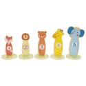 TOOKY TOY Rzut do Celu Obręczami Drewniana Gra Zręcznościowa 15 el. Zwierzątka