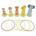 TOOKY TOY Rzut do Celu Obręczami Drewniana Gra Zręcznościowa 15 el. Zwierzątka