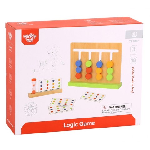 TOOKY TOY Układanka Montessori Gra Logiczna na Czas Kolory 30 Wzorów 18 el.