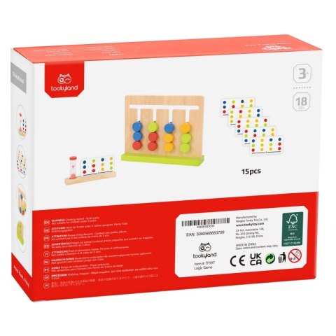 TOOKY TOY Układanka Montessori Gra Logiczna na Czas Kolory 30 Wzorów 18 el.