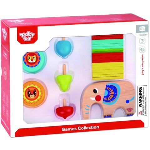 TOOKY TOY Zestaw Gier Zręcznościowych Bierki Bączek JoJo Słonik 46 el.