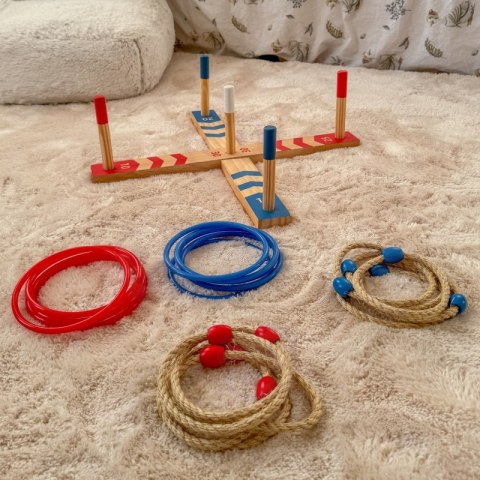 Tooky Toy Drewniana Gra Fun Serso Rzut do Celu Zręcznościowa Ring Toss Ringo