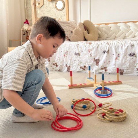 Tooky Toy Drewniana Gra Fun Serso Rzut do Celu Zręcznościowa Ring Toss Ringo