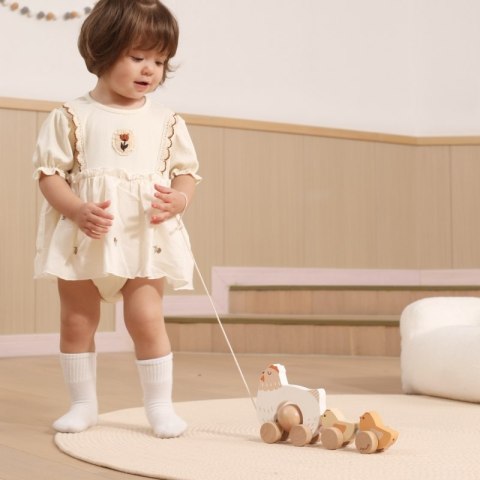 VIGA PolarB Drewniana Kurka z Pisklętami do Ciągnięcia