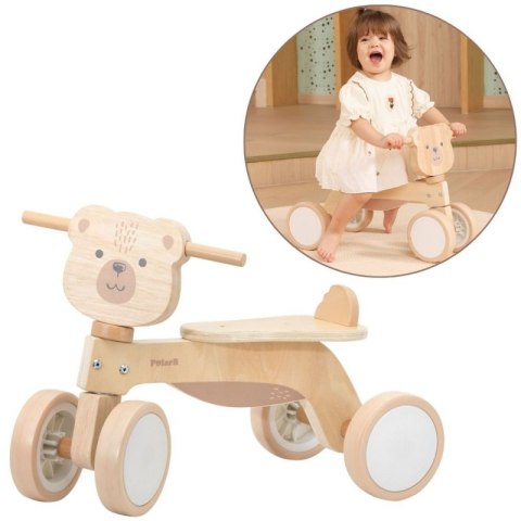 VIGA PolarB Drewniany Jeździk Miś Brunatny Miękkie Koła