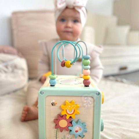 WOOPIE GREEN Drewniana Kostka Aktywności Multifunkcyjna Edukacyjna Sorter