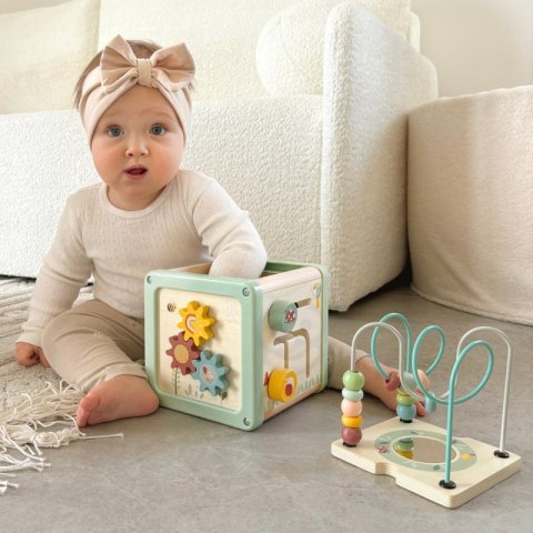 WOOPIE GREEN Drewniana Kostka Aktywności Multifunkcyjna Edukacyjna Sorter