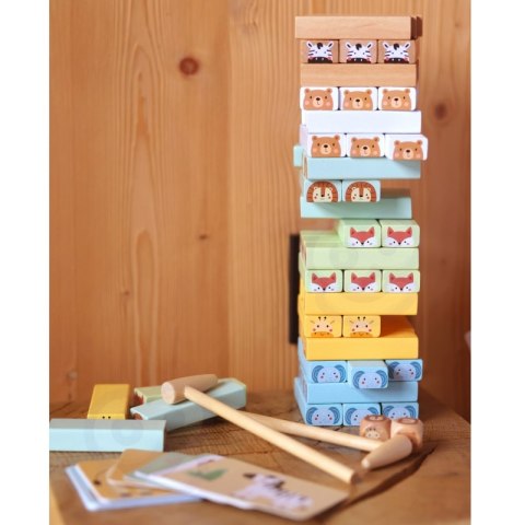 WOOPIE GREEN Gra Zręcznościowa "Chwiejąca Wieża" Zwierzęta 82 el. FSC