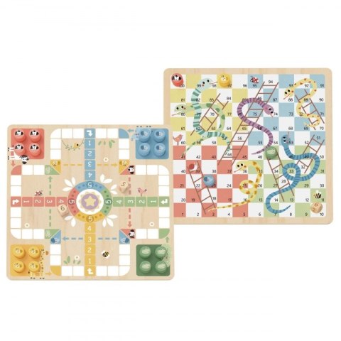 WOOPIE GREEN Gry Planszowe Logiczne 2w1 Ludo Chińczyk + Węże i Drabiny