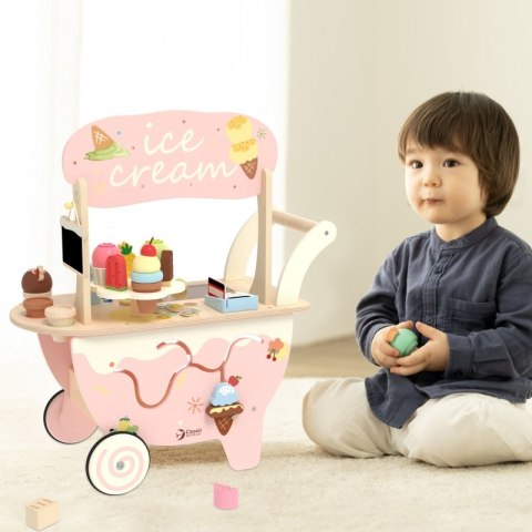 CLASSIC WORLD Drewniana Lodziarnia 3w1 Wózek 40 el.