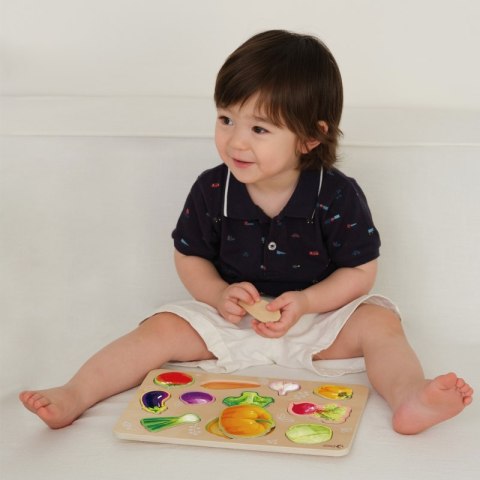 CLASSIC WORLD Układanka Drewniana Edukacyjna Warzywa Montessori 7el.