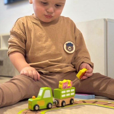 TOOKY TOY Drewniana Farma w Walizce Figurki Pojazdy