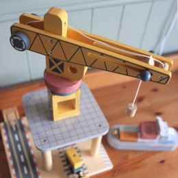 TOOKY TOY Drewniany Zestaw 4w1 Dźwig Portowy XL Statek Ciężarówka i Kolejka na Magnes