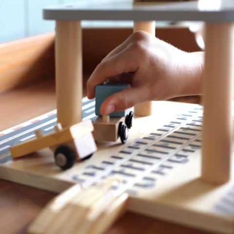 TOOKY TOY Drewniany Zestaw 4w1 Dźwig Portowy XL Statek Ciężarówka i Kolejka na Magnes