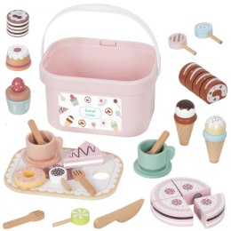 TOOKY TOY Drewniany Zestaw Małego Cukiernika Słodkości do Krojenia na Rzepy w Pudełku Cukiernia Tort Sweet Cake