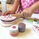TOOKY TOY Drewniany Zestaw Małego Cukiernika Słodkości do Krojenia na Rzepy w Pudełku Cukiernia Tort Sweet Cake
