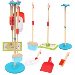TOOKY TOY Drewniany Zestaw do Sprzątania dla Dzieci Zabawka Edukacyjna 6 el.