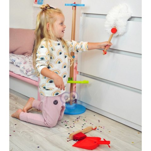 TOOKY TOY Drewniany Zestaw do Sprzątania dla Dzieci Zabawka Edukacyjna 6 el.