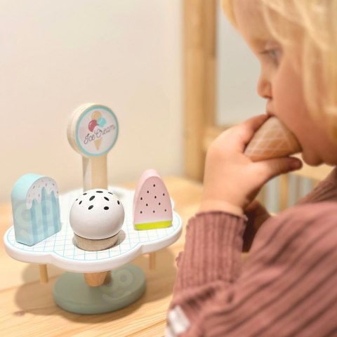 TOOKY TOY Zestaw XL Lodziarnia Drewniane Lody na Magnes na Stojaku 9 el.