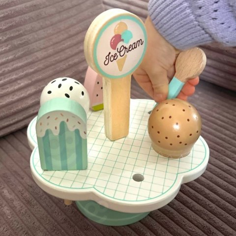 TOOKY TOY Zestaw XL Lodziarnia Drewniane Lody na Magnes na Stojaku 9 el.