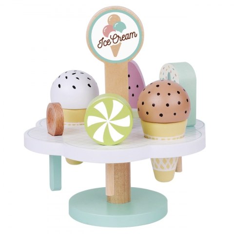 TOOKY TOY Zestaw XL Lodziarnia Drewniane Lody na Magnes na Stojaku 9 el.