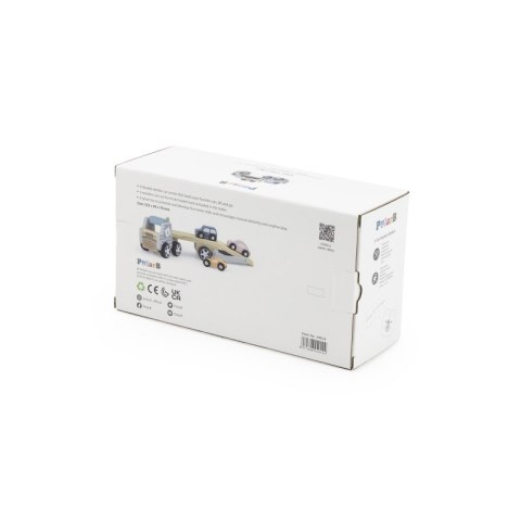 VIGA PolarB Drewniana laweta z samochodzikami Montessori